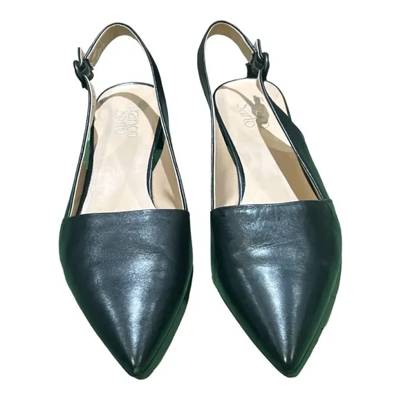 Franco Sarto Women’s Black Leather Court Shoes Size 11.