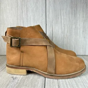 Free People Las Palmas Brown Leather Ankle Boots Shoes Women’s Size 7.5 EUR 38