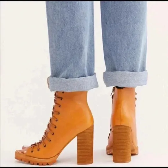 Free People women’s lace up heels.