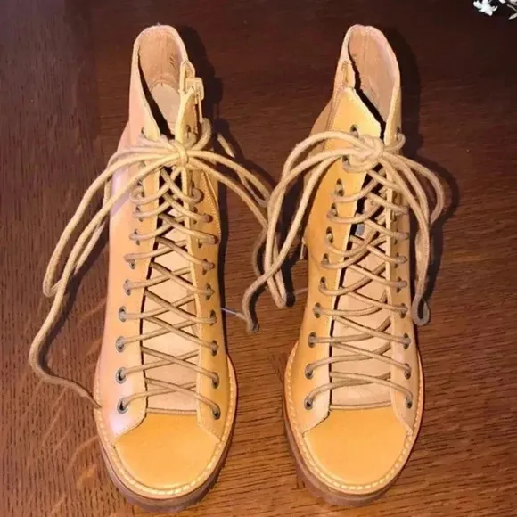 Free People women’s lace up heels.