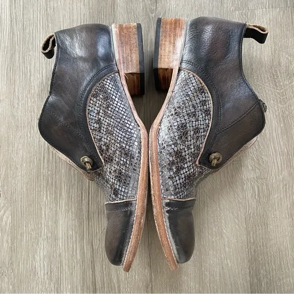 Freebird Mabel Distressed Snake Print Oxford Leather Shoes Women’s 11