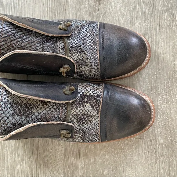 Freebird Mabel Distressed Snake Print Oxford Leather Shoes Women’s 11