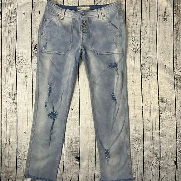 FREE PEOPLE Button Fly Ankle Skinny Jeans