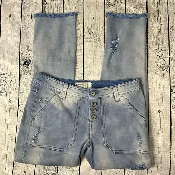 FREE PEOPLE Button Fly Ankle Skinny Jeans