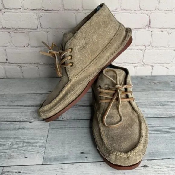 Frye Mason Suede Ankle Boots Chukka Men’s size 8.5 Tan Beige Shoes Minimalist