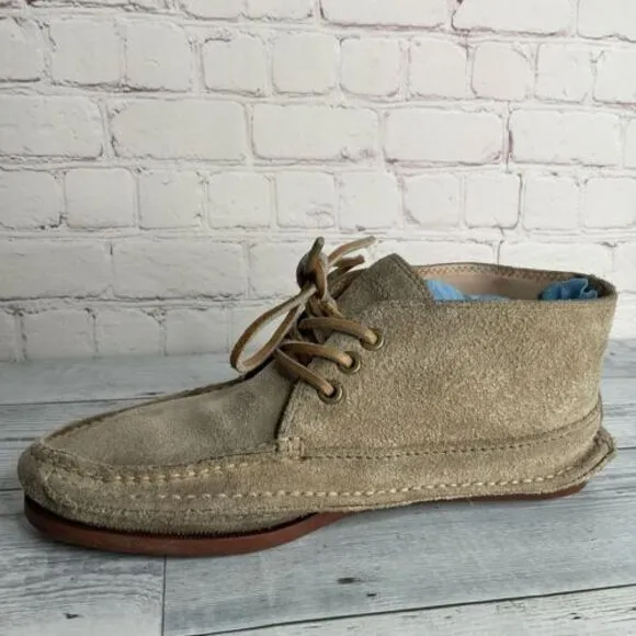 Frye Mason Suede Ankle Boots Chukka Men’s size 8.5 Tan Beige Shoes Minimalist