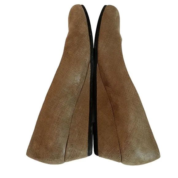 FS/NY French Sole Italy Gumdrop Low Wedge Shoes Taupe Cartizze Women’s Sz 10