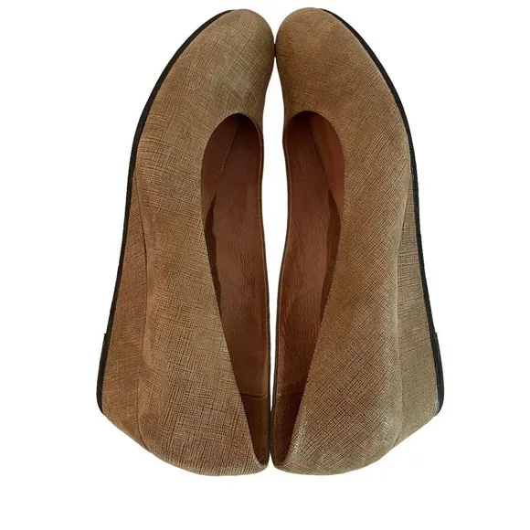 FS/NY French Sole Italy Gumdrop Low Wedge Shoes Taupe Cartizze Women’s Sz 10