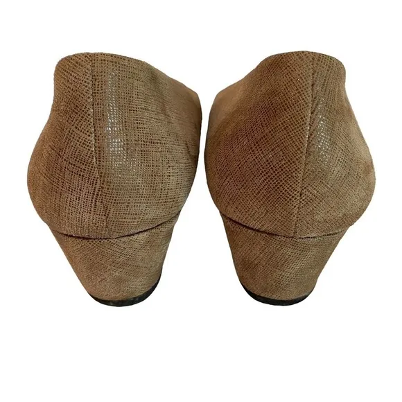 FS/NY French Sole Italy Gumdrop Low Wedge Shoes Taupe Cartizze Women’s Sz 10