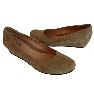 FS/NY French Sole Italy Gumdrop Low Wedge Shoes Taupe Cartizze Women’s Sz 10
