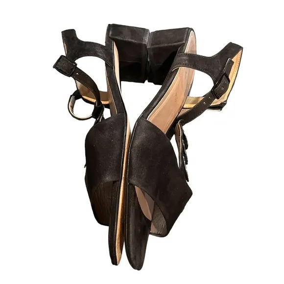 Gabor Black Jeweled Block Heel Sandals