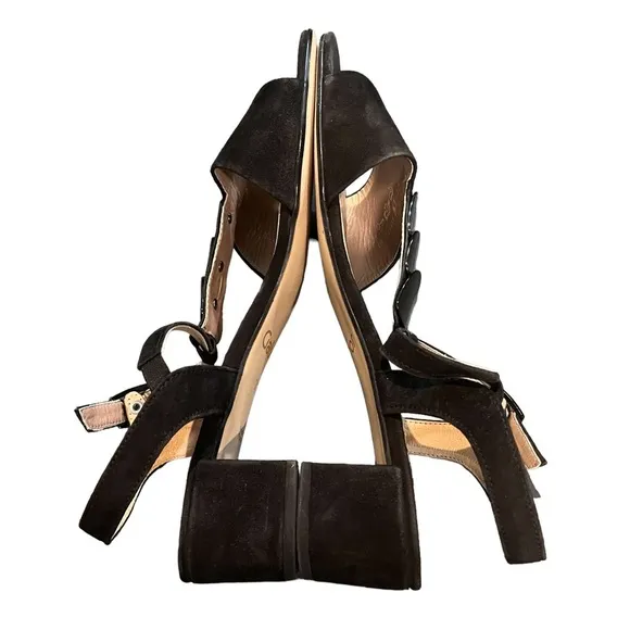 Gabor Black Jeweled Block Heel Sandals