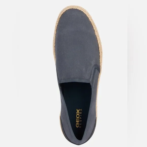 Geox‎ Pantelleria Man Navy canvas &amp; suede Espadrilles slip on shoe size 9 new