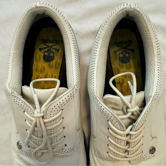 G/Fore 11.5 Brogue Gallivanter White Leather Golf Shoes Cleats