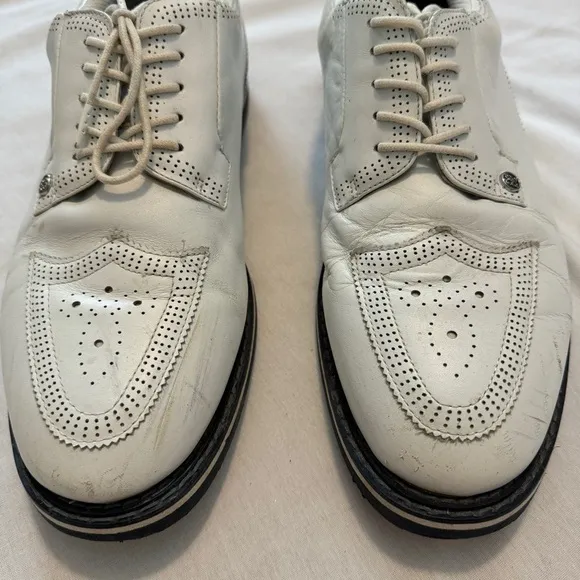 G/Fore 11.5 Brogue Gallivanter White Leather Golf Shoes Cleats