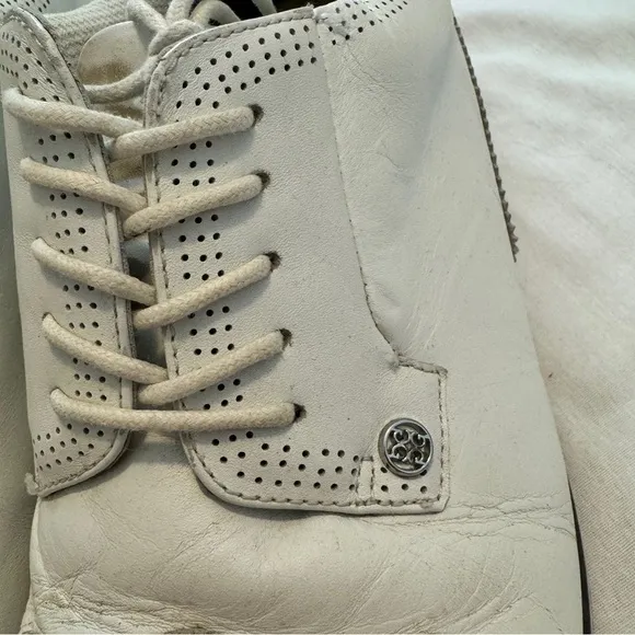 G/Fore 11.5 Brogue Gallivanter White Leather Golf Shoes Cleats