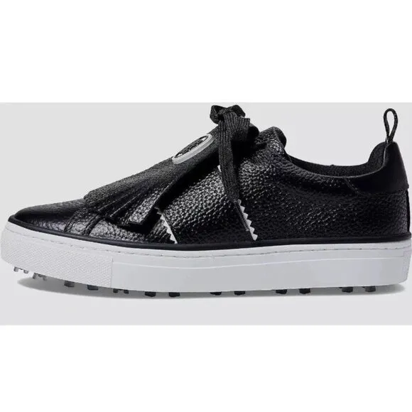 GFORE Black Onyx Leather Kiltie Disruptor Lace Up Golf Shoes GALF21EF14 Womens 5