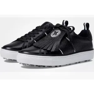 GFORE Black Onyx Leather Kiltie Disruptor Lace Up Golf Shoes GALF21EF14 Womens 5