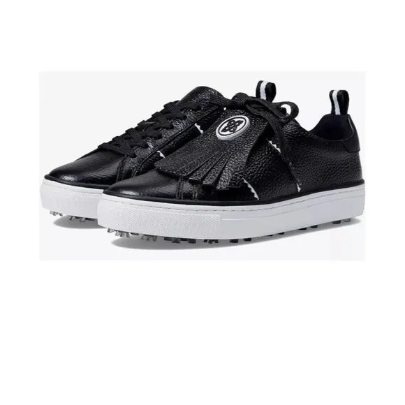 GFORE Black Onyx Leather Kiltie Disruptor Lace Up Golf Shoes GALF21EF14 Womens 5