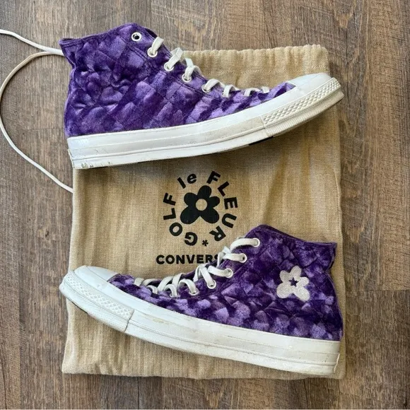 Golf Le Fleur x Converse Chuck 70 Hi High Quilted Velvet Tillandsia Purple
