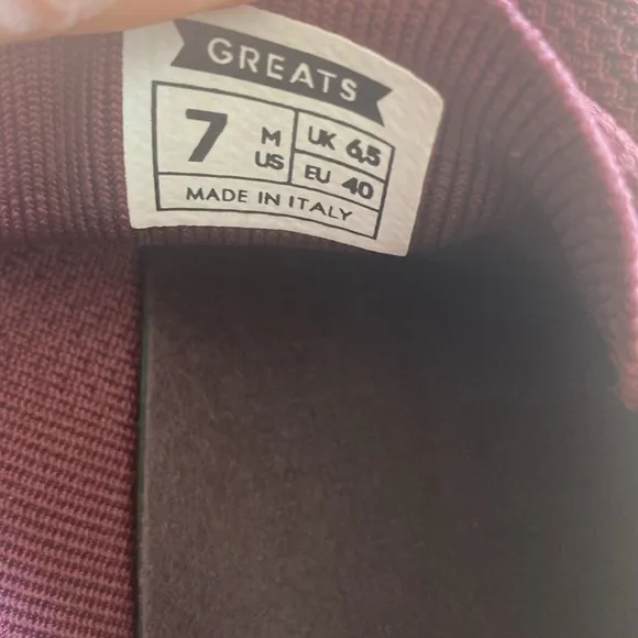 Greats Brooklyn Men’s Burgundy sneakers size 7