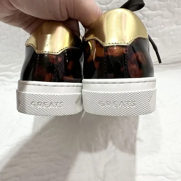 Greats Brooklyn Women’s 7.5 Royale Low Sneaker Lace Up Animal, Cheetah Print