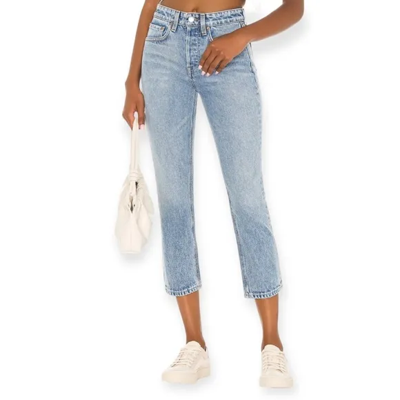 GRLFRND DENIM | The Karolina High Rise Straight Crop in Larchmont