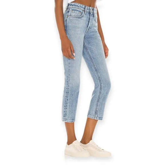 GRLFRND DENIM | The Karolina High Rise Straight Crop in Larchmont