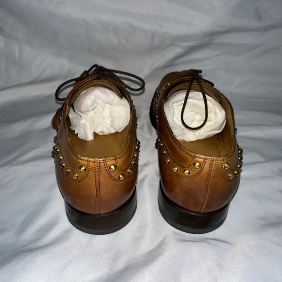 Gucci Men's Brown Leather Studded Shoes