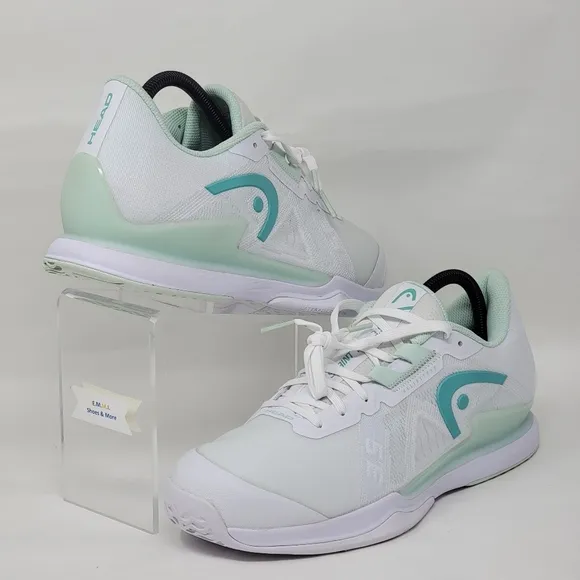 Head Women’s Sprint Pro 3.5 Tennis Shoes White and Aqua 274163 Size Multi New