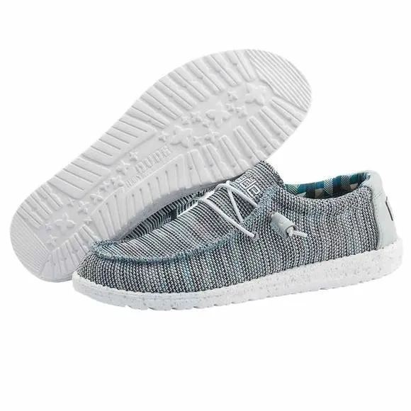 HEY DUDE MEN'S WALLY SOX ICE GREY SIZE 8 | MEN’S SHOES | MEN'S LACE UP LOAF