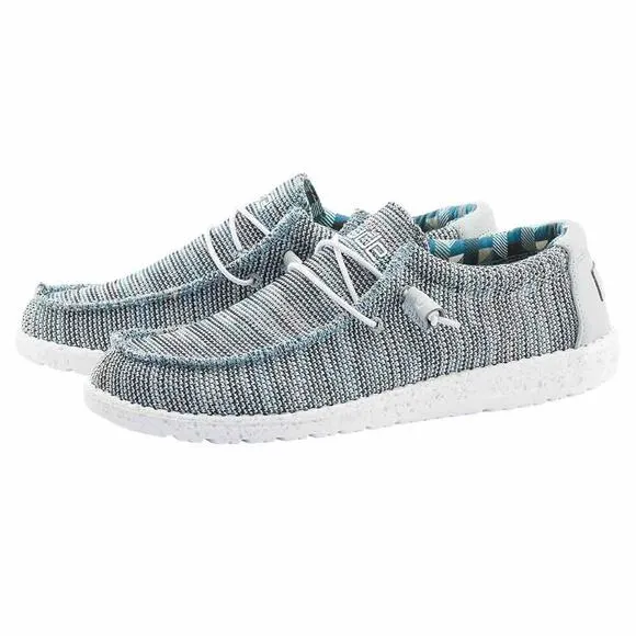 HEY DUDE MEN'S WALLY SOX ICE GREY SIZE 8 | MEN’S SHOES | MEN'S LACE UP LOAF