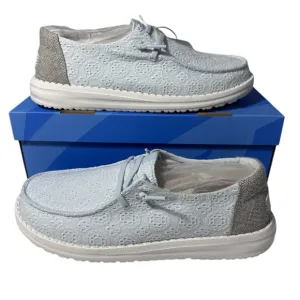 Hey Dude Wendy Eyelet lace blue shoes women’s 8