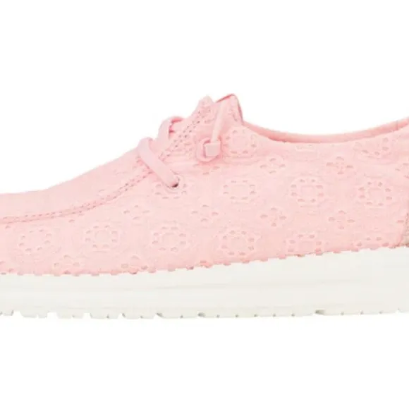 Hey Dude Wendy Eyelet lace pale pink shoes women’s 8