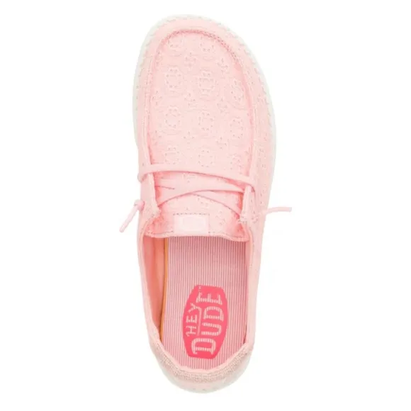 Hey Dude Wendy Eyelet lace pale pink shoes women’s 8