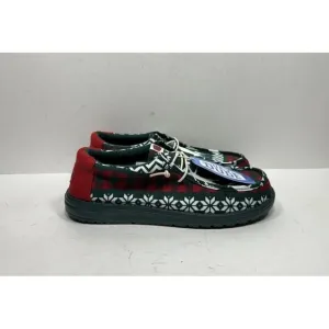 Hey Dude Wally Holiday Cheers Green Red Multi Shoes Men’s Size 9 Slip On