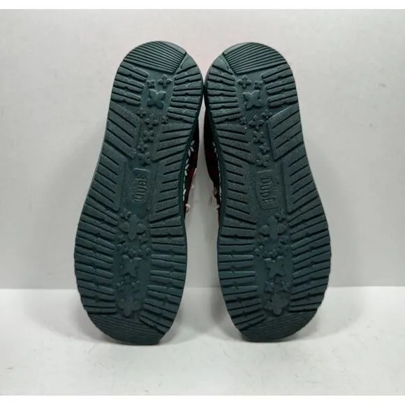 Hey Dude Wally Holiday Cheers Green Red Multi Shoes Men’s Size 9 Slip On