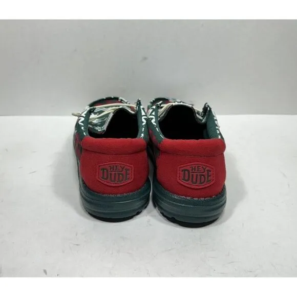 Hey Dude Wally Holiday Cheers Green Red Multi Shoes Men’s Size 9 Slip On