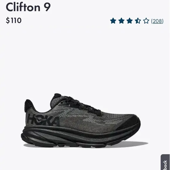 HOKA big kids Clifton 9 Black Running Shoes