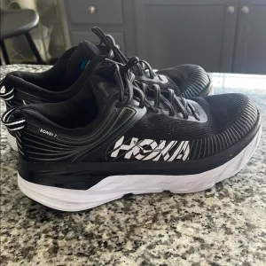 Hoka Black and White Bondi 7 Running Shoes Women’s size 9