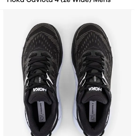 Hoka Gaviota 4 (2e Wide) Men's Black and  White Running Shoes