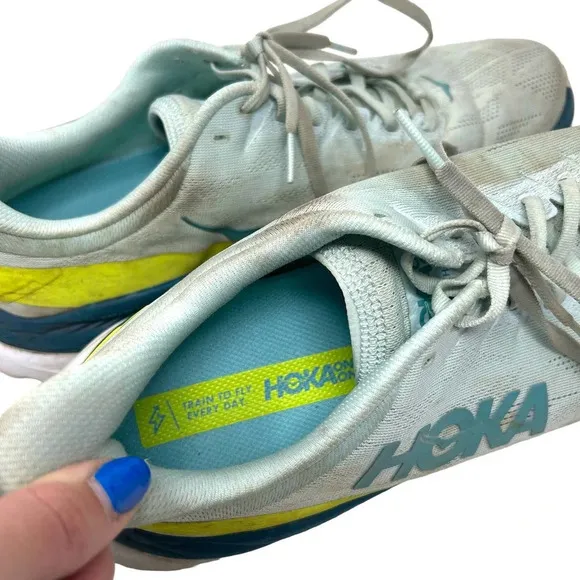 Hoka Mach 4 Running Shoes Blue Glass Evening Primrose Men's Size 12D
