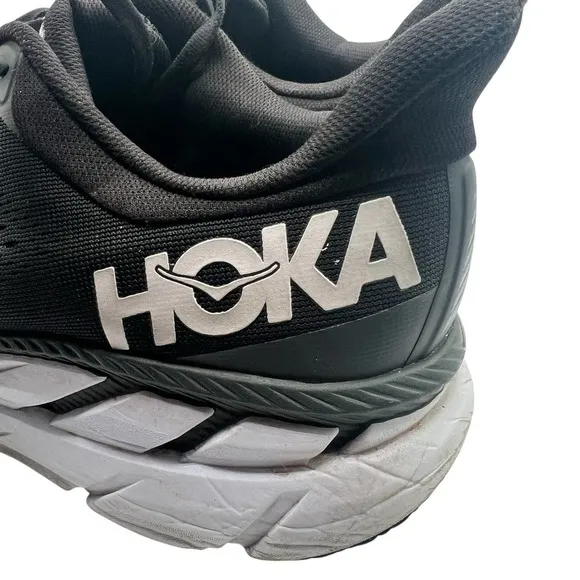 Hoka One Clifton Men 10.5&quot; Black  Running/Jogging Lightweight Shoes/Sneakers