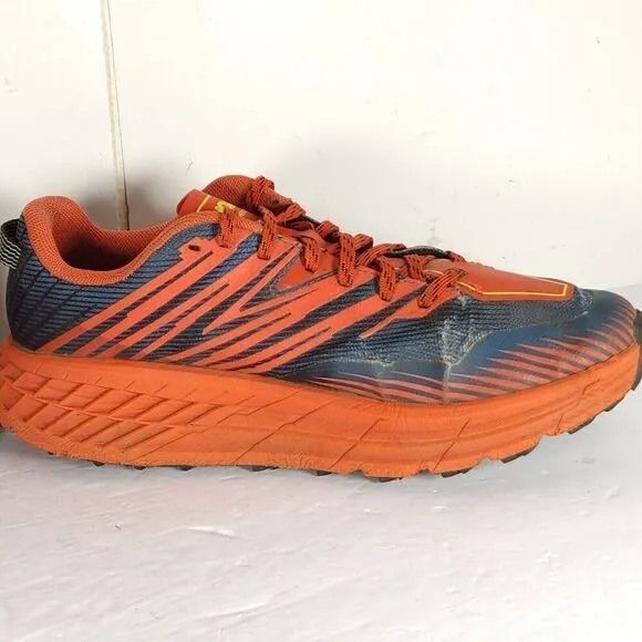 Hoka One Men's Speedgoat 4 US 9,5 Ombre Orange Blue Trail Sneakers Shoes