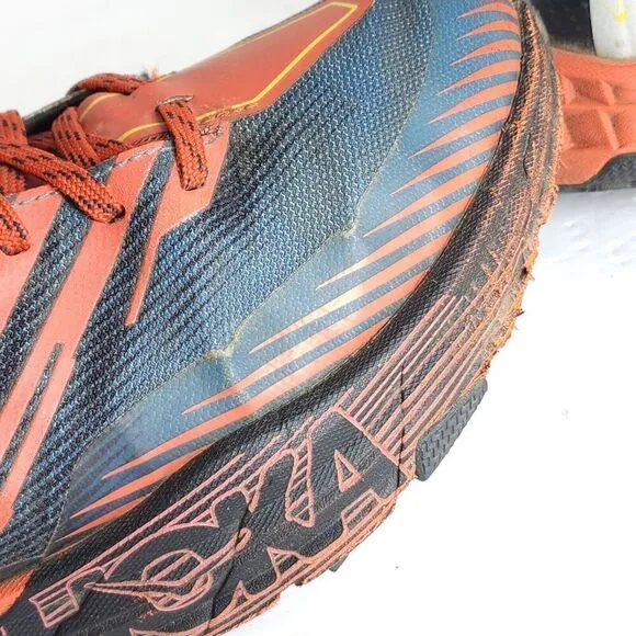 Hoka One Men's Speedgoat 4 US 9,5 Ombre Orange Blue Trail Sneakers Shoes