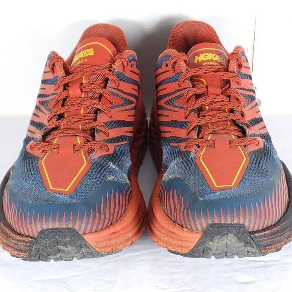 Hoka One Men's Speedgoat 4 US 9,5 Ombre Orange Blue Trail Sneakers Shoes