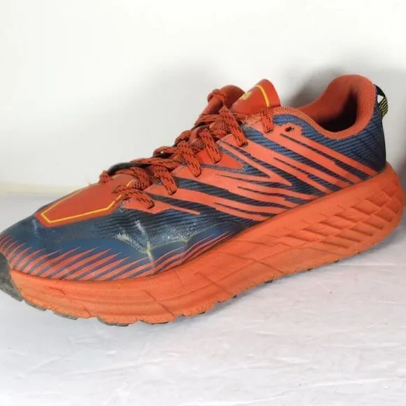 Hoka One Men's Speedgoat 4 US 9,5 Ombre Orange Blue Trail Sneakers Shoes