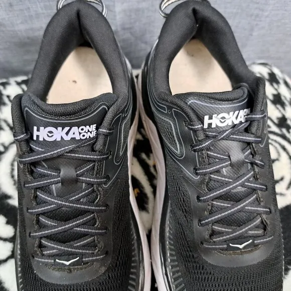 Hoka One One Bondi 7 1110519 Women’s Sz 10.5 Black Running Shoes Sneakers