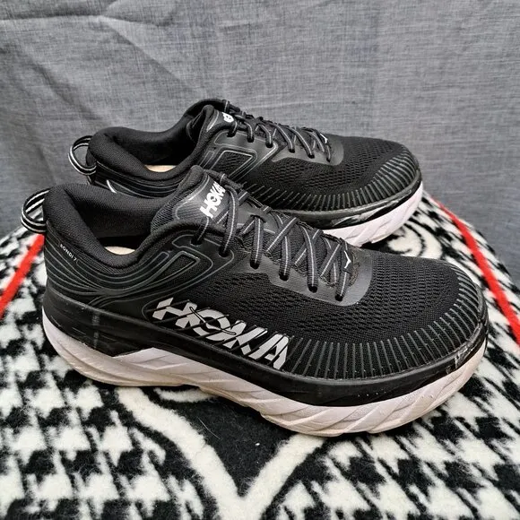 Hoka One One Bondi 7 1110519 Women’s Sz 10.5 Black Running Shoes Sneakers