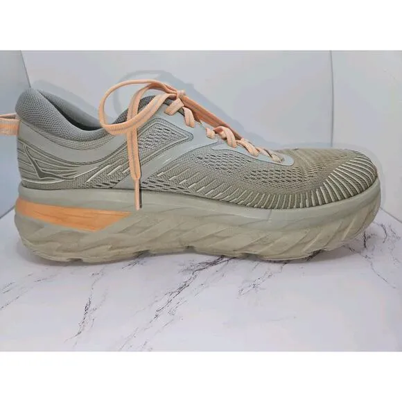 Hoka One One Bondi 7 Athletic Sneakers Women’s Size 8.5 Gray Running Shoes